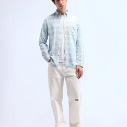 Flying Machine Men Smart Slim Fit Opaque Checked Casual Shirt image 3