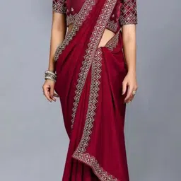 Dream Crushers Ethnic Motifs Embroidered Zari Mysore Silk Saree image 5