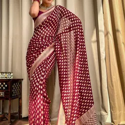 Moda Rapido Woven Design Zari Silk Blend Heavy Work Banarasi Saree image 5