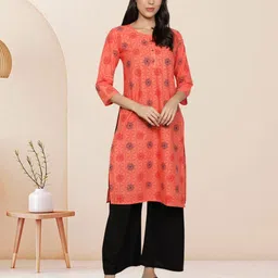 Fabclub Women Floral Printed Daily Cotton Straight Kurta-picture-21