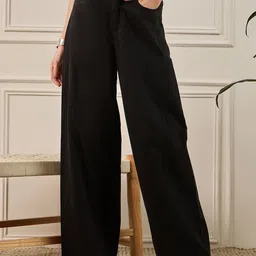 ZUMMER Women Wide Leg Mid-Rise Jeans-image-87