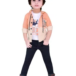 DOTSON Boys Printed Short Sleeves T-shirt With Trousers & Jacket-picture-13