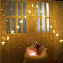 16 Star V Shaped Gateway Curtain String Lights with 8 Flashing Modes For Christmas/ Home Decoration-picture-14
