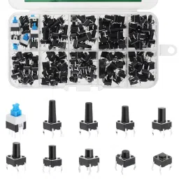 Tactile Push Button Switch Assortment Kit – 180PC 10 Value 6x6mm 4 Pin-image-1