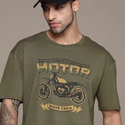 The Roadster Lifestyle Co. Printed Pure Cotton Oversized T-shirt-picture-24