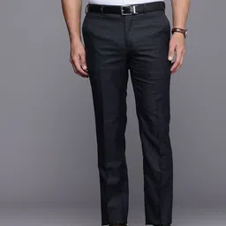 Raymond Men Checked Slim Fit Trousers-picture-22