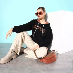 DILLINGER Typography Oversized Hooded Fleece Sweatshirt image 4