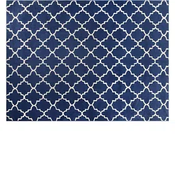 Saral Home Navy Blue & White Printed Microfiber Anti-Skid Carpet image 2