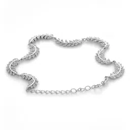 GIVA 925 Sterling Silver Rhodium Plated Woven Leaf Bracelet, Adjustable image 3