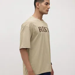 The Roadster Life Co. Brand Logo Print Drop-Shoulder Sleeves Oversized Pure Cotton T-shirt image 4