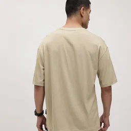 The Roadster Life Co. Brand Logo Print Drop-Shoulder Sleeves Oversized Pure Cotton T-shirt image 5
