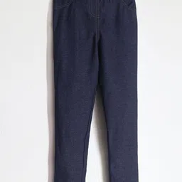 Cherry Crumble Girls Blue Cotton Skinny Fit Jeggings-image-5