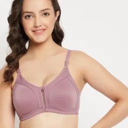 Clovia Non-Padded Non-Wired Spacer Cup Full Figure Bra in Mauve - Cotton-picture-11