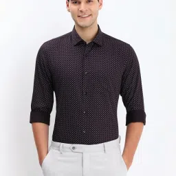 Allen Solly Purple Cotton Slim Fit Printed Shirt image 1