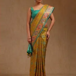 Soch Light Green Woven Design Saree With Unstitched Blouse image 1