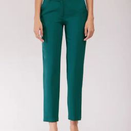 Fablestreet Teal Straight Fit Mid Rise Trousers-picture-10