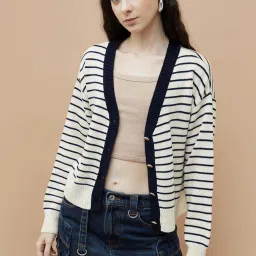 Ginger by Lifestyle Off-White Striped Pullover image 1