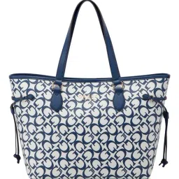 Guess Navy Printed Ashburn Tote Bag-image-38