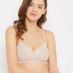 Clovia Beige Non Wired Padded T Shirt Bra-picture-36