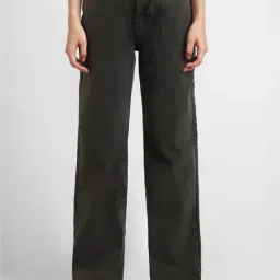 Forever 21 Black Cotton Straight Fit Jeans-picture-15