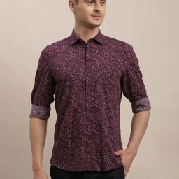 Turtle Maroon Slim Fit Printed Shirt-picture-37