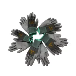 Nikko ESD XL Size Polyester Liner PU Coated Palm Fit Gloves White and Gray, NWGL003 image 2