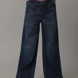 Under Fourteen Only Kids Blue Cotton Regular Fit Jeans-picture-40