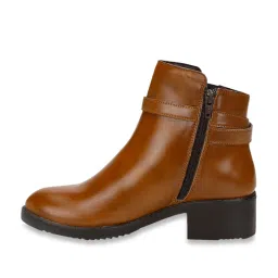 Yoho Women's Extra Coushioned Camel Brown Booties image 4