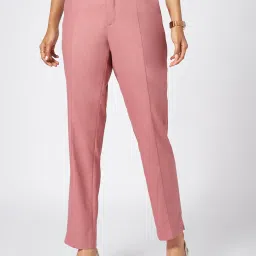 Annabelle By Pantaloons Red Polyester Slim Fit Casual Trousers image 1