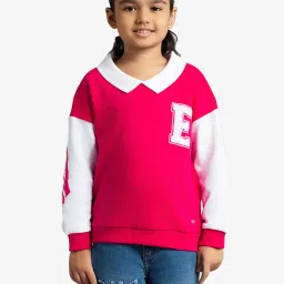 Ed-A-Mamma Girls Pink Cotton Printed Sweatshirt image 1