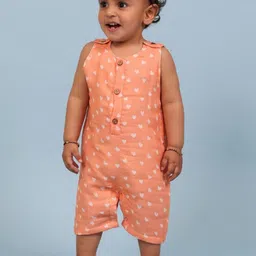 MAMA AND PEACHES Kids Hearts Printed Muslin Cotton Double Layer Romper-picture-18