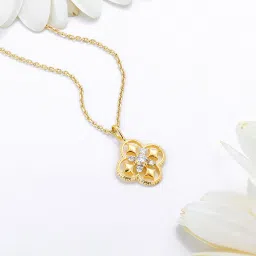 GIVA 14K Yellow Gold Ganesha Diamond Pendant,without chainfor Women image 1