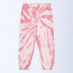 HOP Kids by Westside Dusty Pink Tie-Dye High-Rise Cotton-Blend Joggers image 2