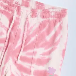 HOP Kids by Westside Dusty Pink Tie-Dye High-Rise Cotton-Blend Joggers image 3
