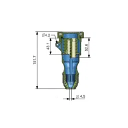 Aseco Socket With Cable Gland IP67 3 Pin 32A Polyamide Screw Terminal, AS3233 image 3