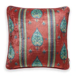 Pure Home and Living Motif Red Velvet Standard Cushion Covers image 1