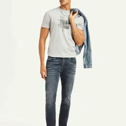 Levi's Navy Cotton Slim Fit Solid Jeans image 3