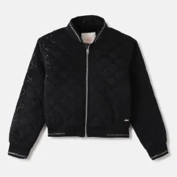 Blue Giraffe Girls Black Embellished Jacket image 1