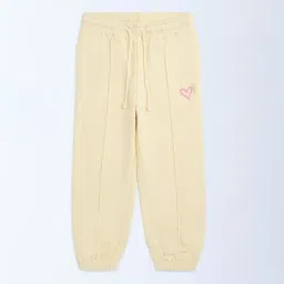 HOP Kids by Westside Light Yellow High-Rise Cotton-Blend Joggers-image-29