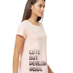 Soie Cream Cotton Printed Lounge T-Shirt image 4