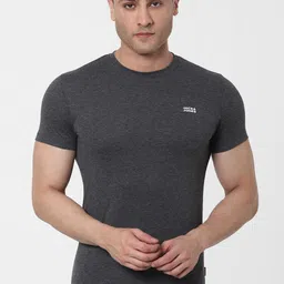 Jack & Jones Men Grey Melange Solid Round Neck Lounge T-shirt-picture-17