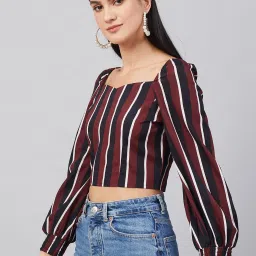 Rare Multicolor Striped Crop Top image 3