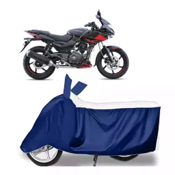Auto Pearl Bike Cover for Bajaj Pulsar 220F (White & Blue)-picture-45
