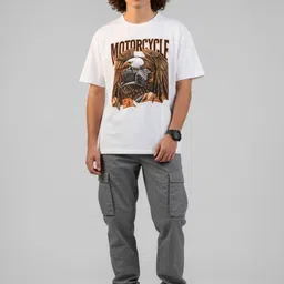 OUTLAWS Men Printed Round Neck Drop-Shoulder Sleeves Oversized T-shirt-picture-41