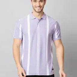 Club York Purple Regular Fit Striped Polo T-Shirt-image-97