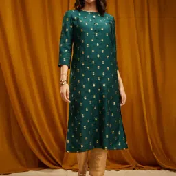 Pink Fort Green Printed Straight Kurta-picture-48