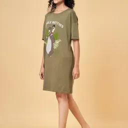 Dreamz by Pantaloons Green Print Nightdress image 3