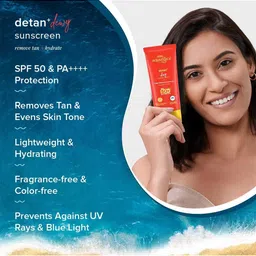 Aqualogica Set Of 2 Detan+ Dewy Sunscreen SPF 50 & PA++++  - 80g Each image 3
