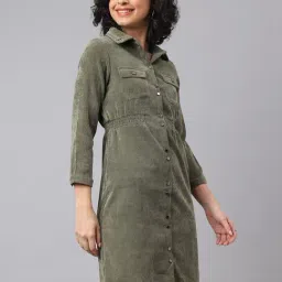 Latin Quarters Green Solid A Line Dress image 3