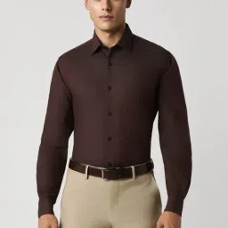 Van Heusen Brown Cotton Regular Fit Printed Shirt-picture-17